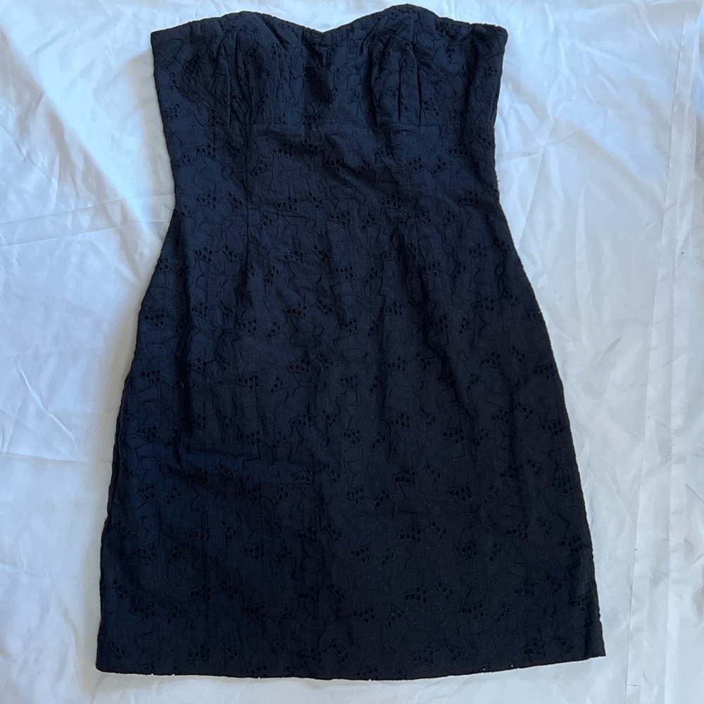 Black Strapless Sweetheart Cocktail Dress